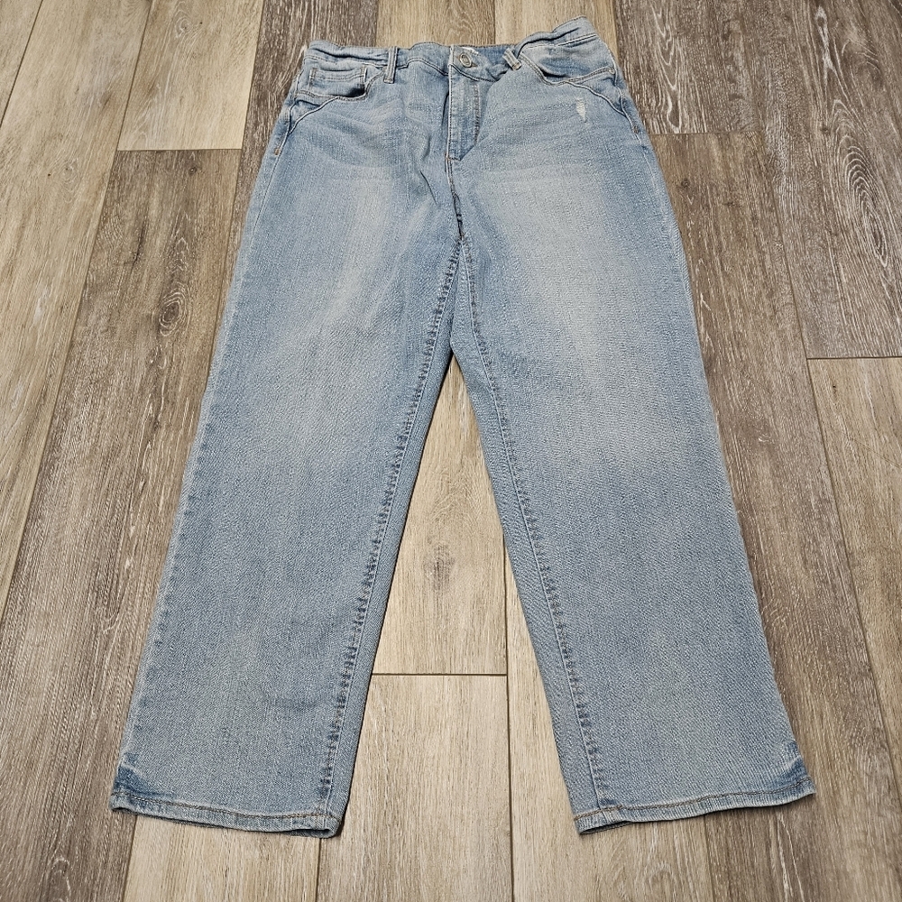 Code Bleu High Rise Straight Ankle Jeans Blue Stretch Denim Women's 6 Casual